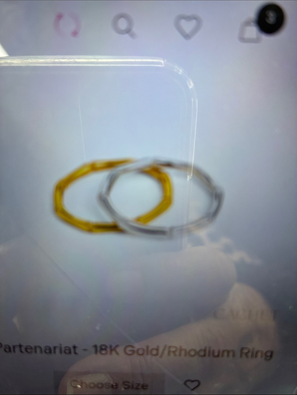 18K Gold and Rhodium Stackable Rings - Yellow Gold & Silver Tones size 8